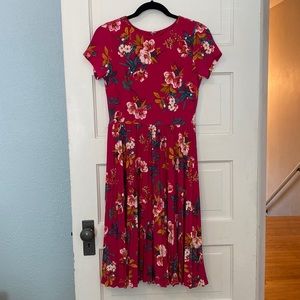 LOFT pink floral dress